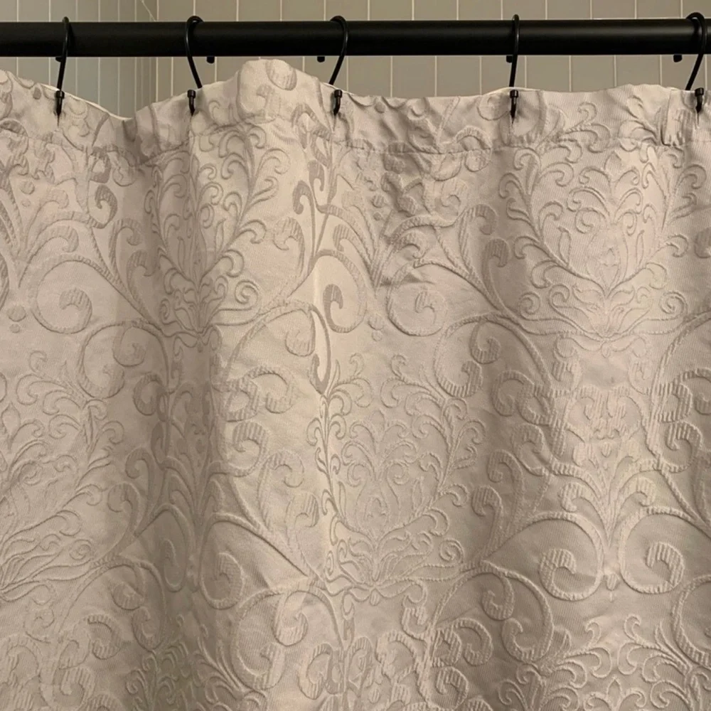 Fieldcrest Texturized Brocade Patterned Shower Curtain